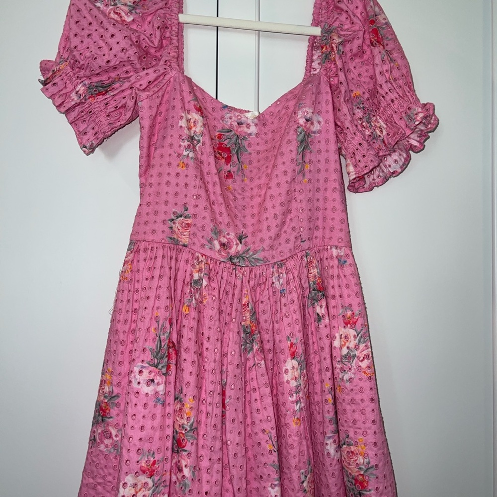 LoveShackFancy Pink Floral Dress